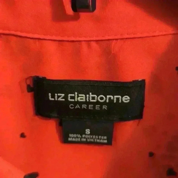 Red with black hearts blouse, Liz Claiborne. - Picture 2 of 4